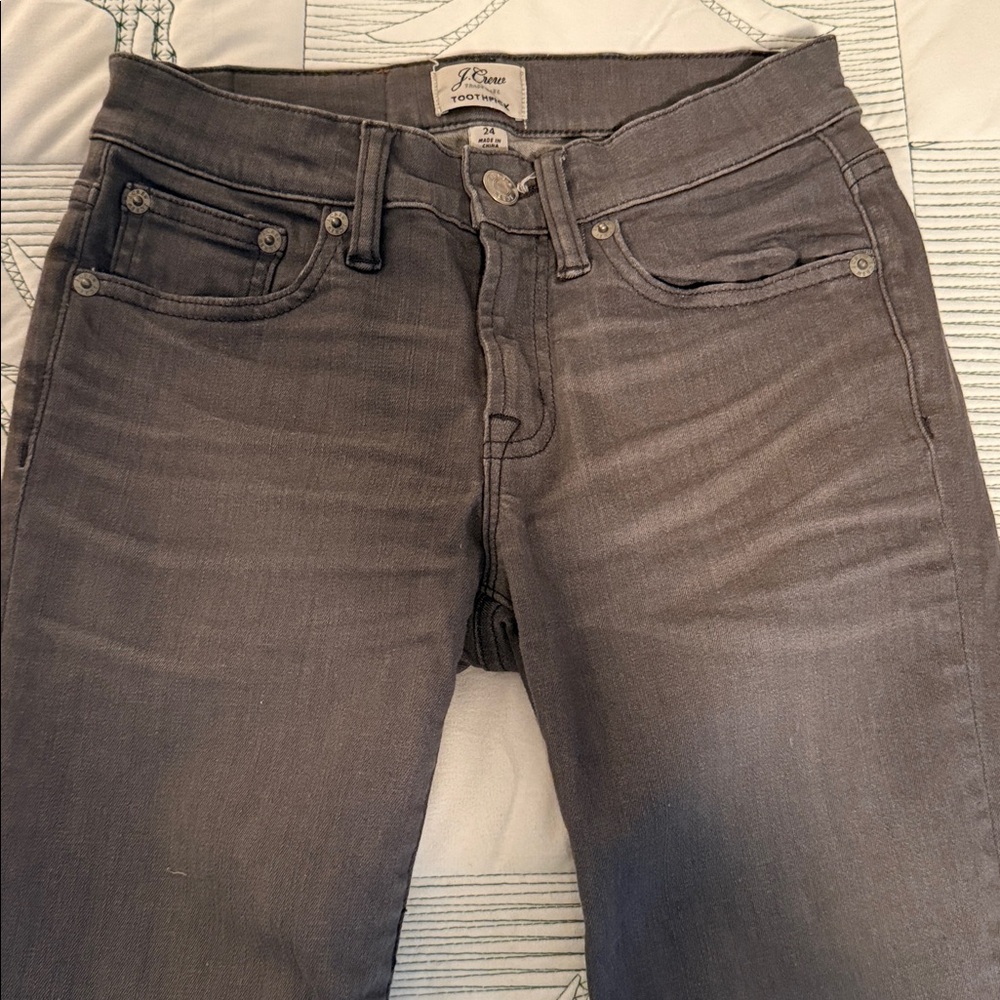 J. Crew Women's Gray Toothpick Jeans-24 - Picture 11 of 12